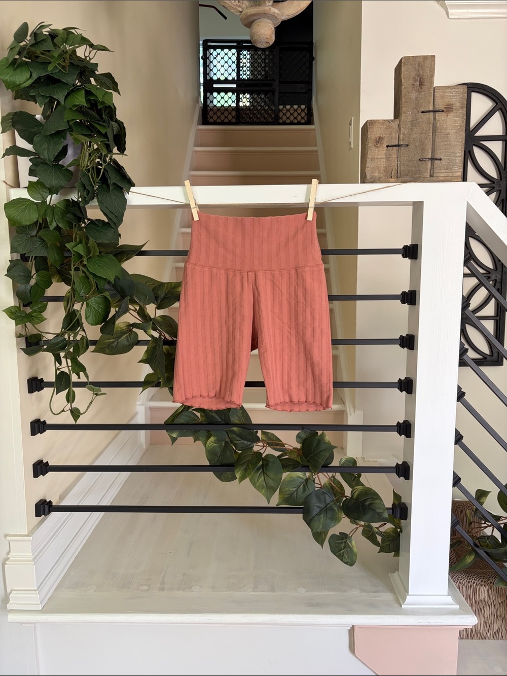 aerie Ribbed High-Waist Bike Shorts — Terracotta